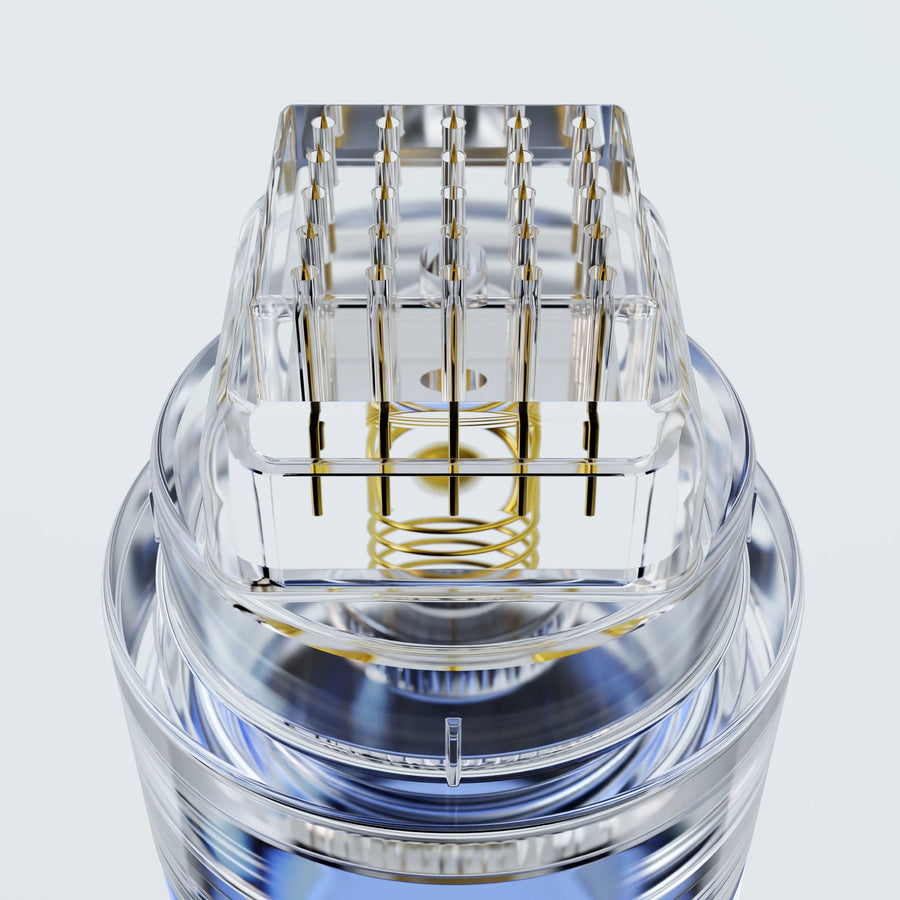 Close-up of 24K gold microneedling head
