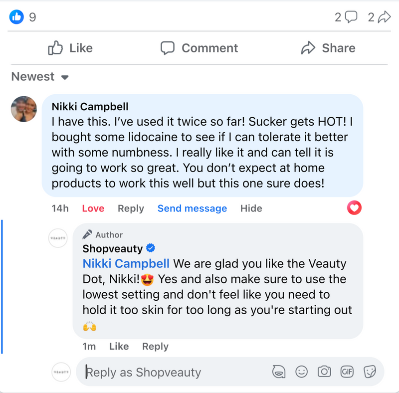 Customer comment
